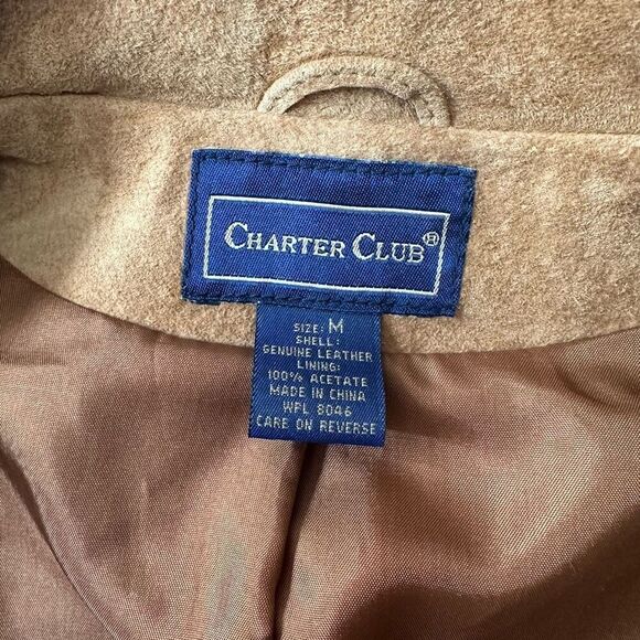 Vintage Charter Club Suede Genuine Leather Zip Up Vest Western Cowboy | Size M - Picture 7 of 8